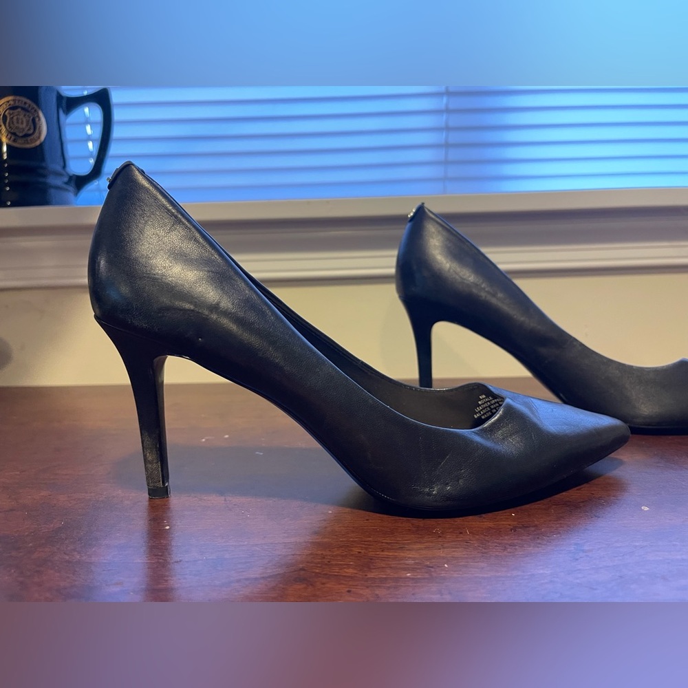 Karl Lagerfeld Black Pointed-Toe Stiletto Heels